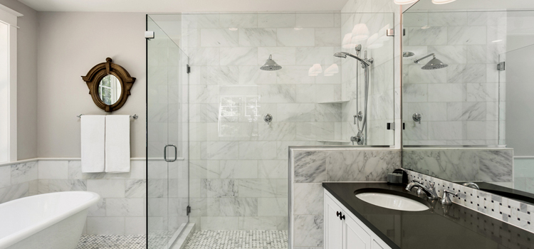 bathroom shower door installation in Southeast Edmonton