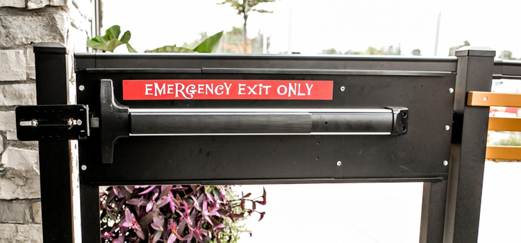 emergency push bar installation in Southeast Edmonton