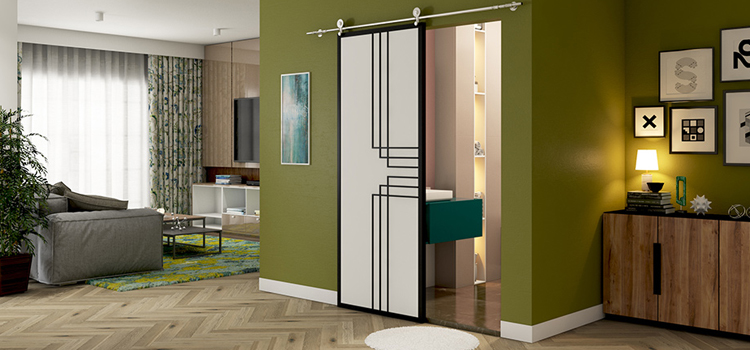 sliding bathroom door installation in Southeast Edmonton